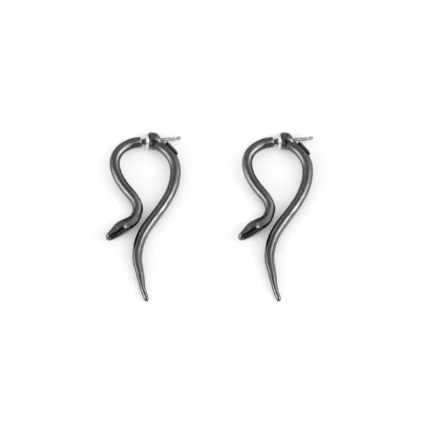 REDSUN Orecchini Uomo A Serpente In Argento Sterling 925, Gioiello Maschile Teschio Serpente, Look Ribelle E Originale
